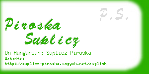 piroska suplicz business card